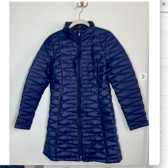 Patagonia Fiona Navy Long Quilted Parka Winter Walking Jacket - Picture 4 of 8